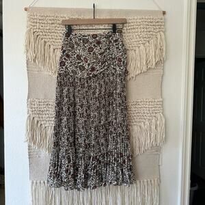 Veronica Beard Levine Floral Print Crepe Skirt